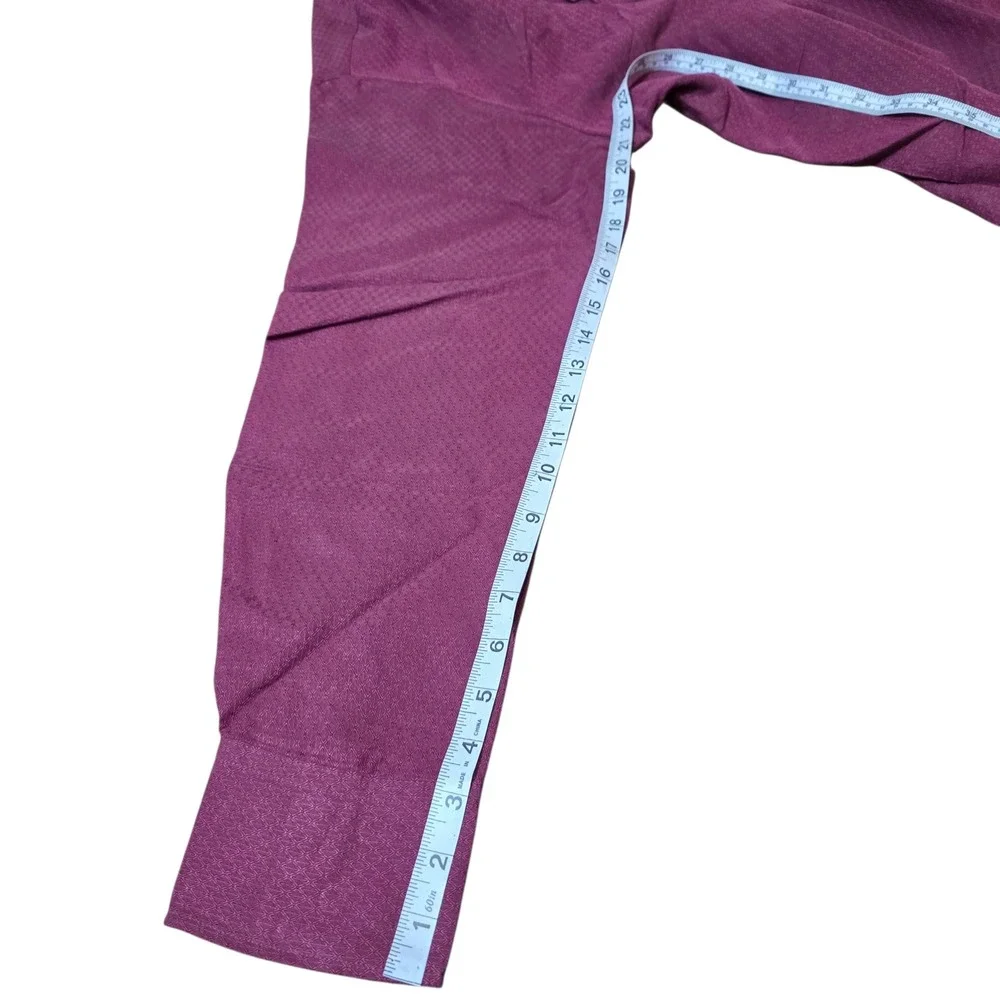 J Ferrar Men's Burgundy Mini Diamond Pattern Long‎ Sleeve Button Down Shirt L/G